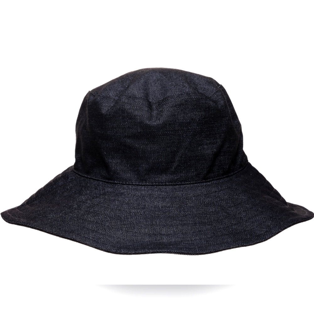 Canvas Bucket Hat In Denim One Size Flexible Wide Brim Beach Sun Safe $65